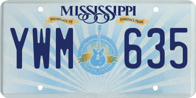 MS license plate YWM635