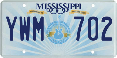 MS license plate YWM702