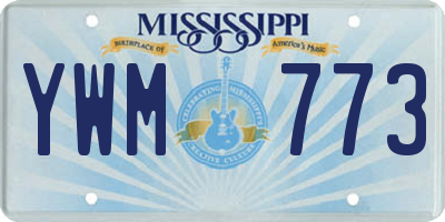 MS license plate YWM773