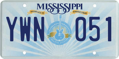 MS license plate YWN051