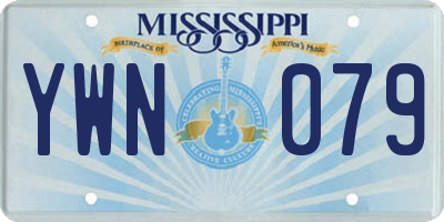 MS license plate YWN079