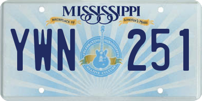 MS license plate YWN251