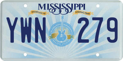MS license plate YWN279