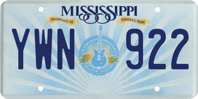 MS license plate YWN922