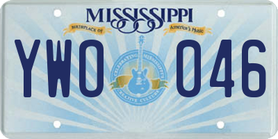 MS license plate YWO046