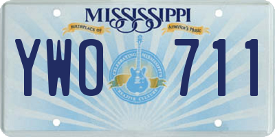 MS license plate YWO711