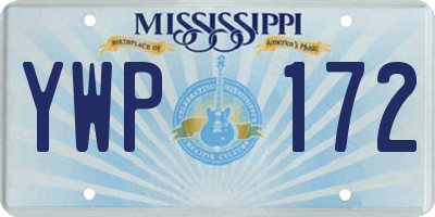 MS license plate YWP172