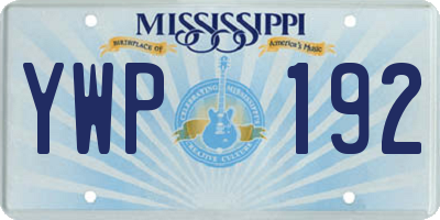 MS license plate YWP192