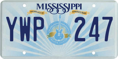 MS license plate YWP247