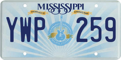 MS license plate YWP259