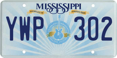 MS license plate YWP302
