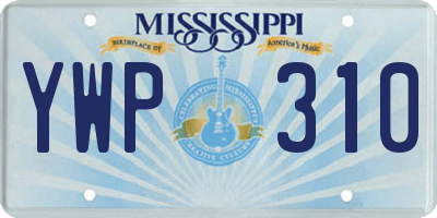 MS license plate YWP310