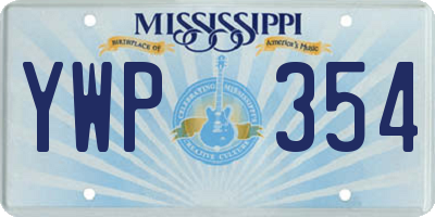 MS license plate YWP354