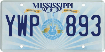MS license plate YWP893