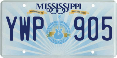MS license plate YWP905