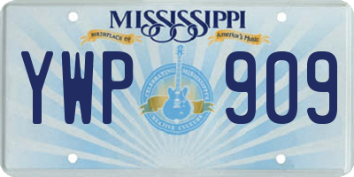 MS license plate YWP909