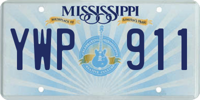 MS license plate YWP911