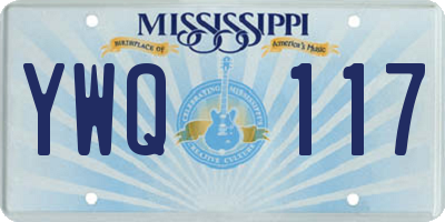 MS license plate YWQ117