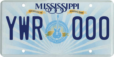 MS license plate YWR000