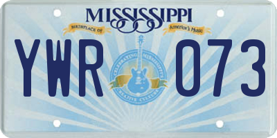 MS license plate YWR073
