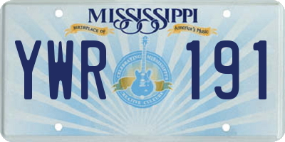 MS license plate YWR191