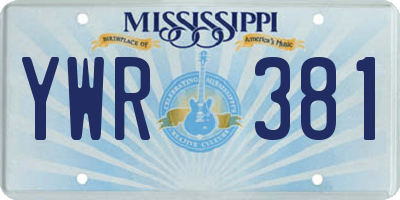 MS license plate YWR381