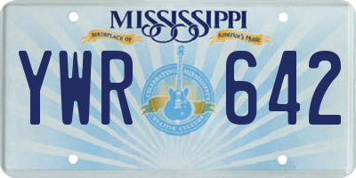 MS license plate YWR642