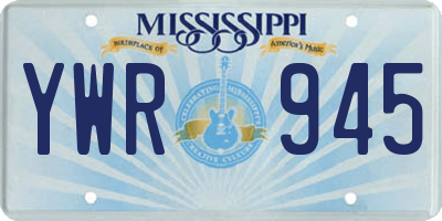 MS license plate YWR945
