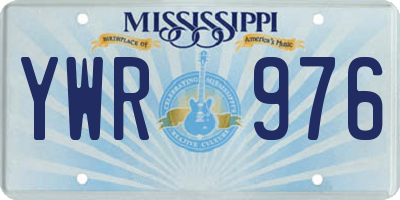 MS license plate YWR976
