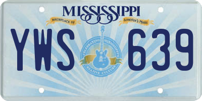MS license plate YWS639
