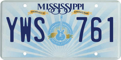 MS license plate YWS761