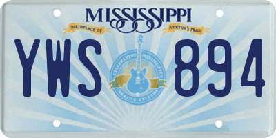 MS license plate YWS894