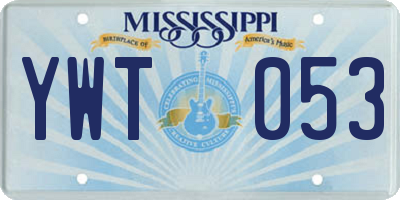 MS license plate YWT053