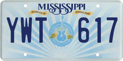 MS license plate YWT617