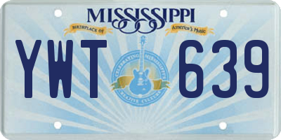MS license plate YWT639