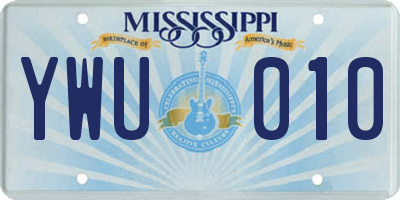MS license plate YWU010