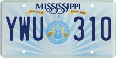 MS license plate YWU310