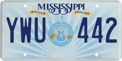 MS license plate YWU442