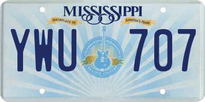 MS license plate YWU707