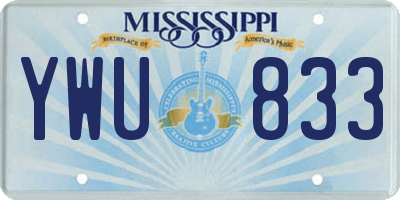 MS license plate YWU833