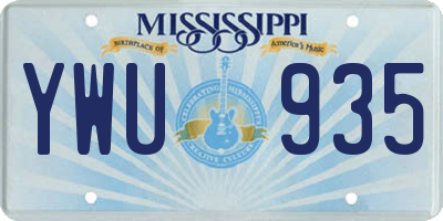 MS license plate YWU935