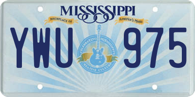 MS license plate YWU975