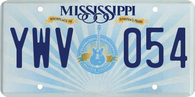 MS license plate YWV054
