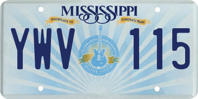 MS license plate YWV115