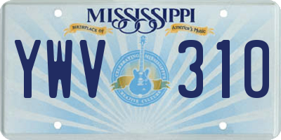 MS license plate YWV310