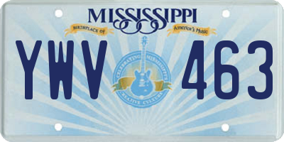 MS license plate YWV463