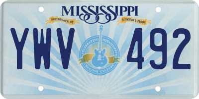 MS license plate YWV492