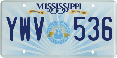 MS license plate YWV536