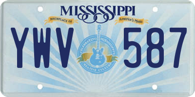 MS license plate YWV587