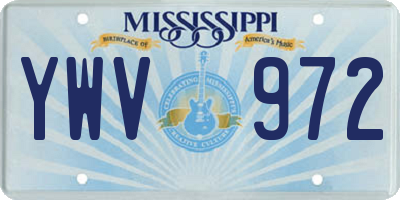 MS license plate YWV972